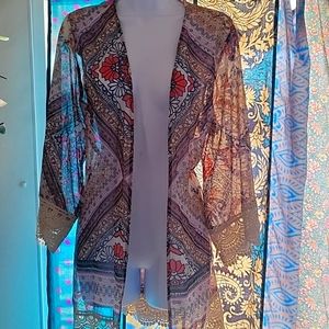 Sheer Summer Boho Overcoat NWOT